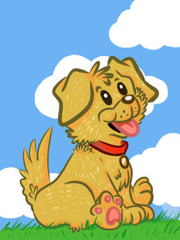 Goldie Retriever Illustration